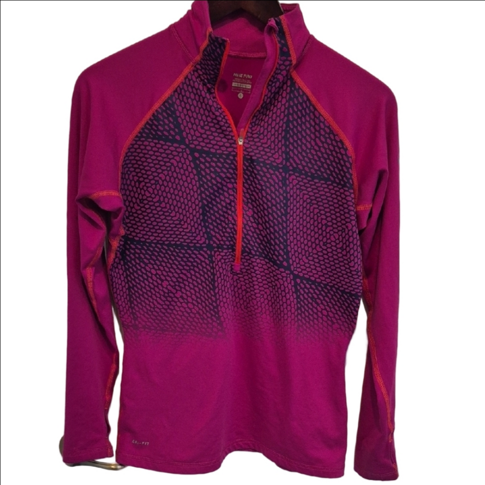 Nike Pro Dry Fit Pink And Purple Half-Zip Pullover